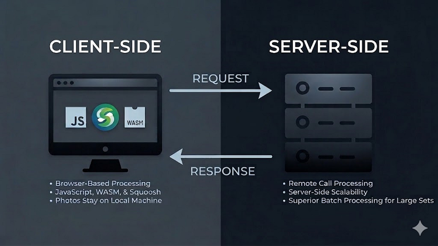 Client-side vs server processing
