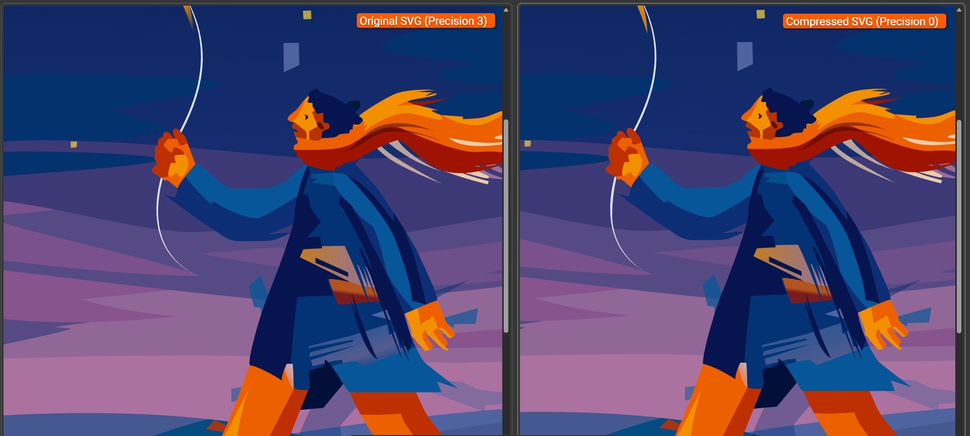 SVG compression comparison showing no visible quality loss